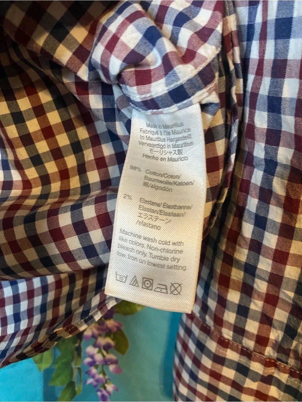 J. Crew Men's Navy, Red and White Gingham Button-Down Shirt